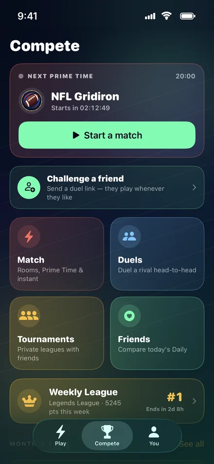 Heroes of Sport Compete: Prime Time, duels, tournaments, friends and weekly league
